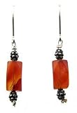Sterling Silver Genuine Carnelian Drop Earrings
