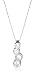 Silver 4 Round Cubic Zirconia Rubover Pendant on adjustable curb Chain 16