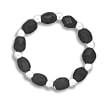 Black Czech Glass Stretch Toe Ring