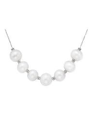 9-11mm White Cultured Pearl 14K White Gold Necklace