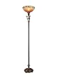 Dale Tiffany TR80101 Garden Leaf Torchiere Lamp, Antique Golden Sand and Handpainted Glass Shade
