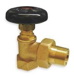 Industrial Grade 1RLT8 Radiator Valve, 3/4 In, Angle, Forged Brass