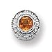 14k White Gold Citrine and Diamond Pendant