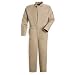 Bulwark Flame Resistant 9 oz Twill Cotton Excel FR Long Classic Coverall with Hemmed Sleeves, Khaki, Size 44