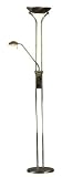 Mother And Child Floor Lamp Satin Brass 1X300 And 1X50 Watt Halogen Lamps. Dimmer Controlled