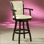 Glenwood GL217 Swivel Counter Stool - Feher Black with Cream Leather