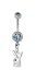 Aqua Bunny Belly Ring