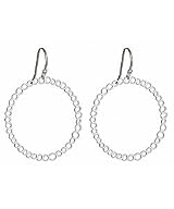Kris Nations Sterling Silver Plated Small Circle Hoop Dangle Earrings