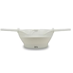 Arta Tasto Salad Bowl with Serving Fork and Spoon, White by Arta