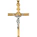 14K Two Tone Gold Crucifix Pendant