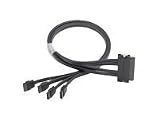 アダプテックジャパン 内部SCSIケーブル1m、SAS&times;4 to (4) &times;1 S-ATA fan-out cable ACK-I-SASx4-4SATAx1-SB-1m