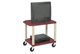Plastic Utility Cart 2 Shelves Burgundy