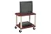 Plastic Utility Cart 2 Shelves Burgundy