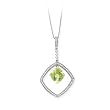 14k White Gold, Diamond & Peridot Drop Pendant (0.25ctw)
