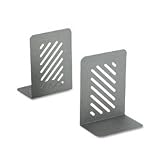 Premium Bookends with Powdercoat Finish, 8 High, Dark Granite, 2/Pair ELD27578
