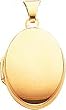 14K Yellow Gold Plain Oval Locket Pendant Jewelry