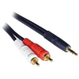 3FT VELOCITYANDTRADE; ONE 3.5MM STEREO MALE TO TWO RCA STEREO MALE Y-CABLE