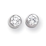 Sardelli - 14k White Gold 5mm Bezel Set Cubic Zirconia Post Earrings