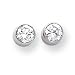 Sardelli - 14k White Gold 5mm Bezel Set Cubic Zirconia Post Earrings