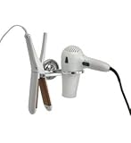 FLAT iron and HAIR dryer HOLDER in POLISHED chrome