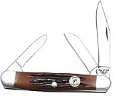 Stockman Pocket Knife w/Red Stag Bone Handle 3-1/4