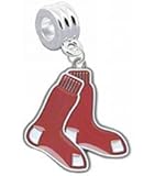 Boston Red Sox Charm with Connector - Universal European Slide On Charm - "Classic & Original Style" Perfect For Bracelets, Necklaces, & DIY Jewelry