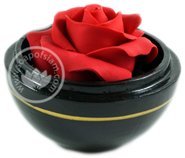 Carved Soap Flower - Red Rose in Decorative Hand Painted Lacquerware Box - Flower Soap Art