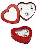 Fashion Murano Glass Heart Box Jewelry Sets By Outer Rebel- Black & White Murano Glass Heart