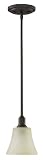 Murray Feiss P1096CB One-Light Aspen Lodge Collection Mini Pendant, Corinthian Bronze with Cream Scarvo Glass Shade