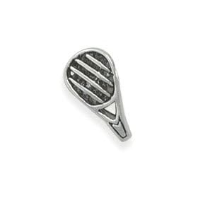 Tennis Racket Story Bead Slide-on Charm Sterling Silver