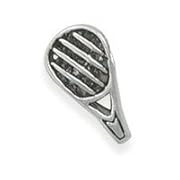 Sterling Silver Tennis Racket Story Bead Charm