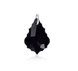 Attractive Jet Black Swarovski Crystal Sterling Silver Pendant