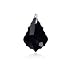 Attractive Jet Black Baroque Swarovski Crystal Sterling Silver 25 MM X 12 MM Pendant