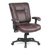 Mid-Back Executive Leather Chair with Adjustable Arms - Black
