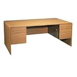 Laurent&acirc;�&cent; Series Double Pedestal Desk, Oak, 72w x 36d (GLBQ3672DPHVO)