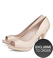 Autograph Italian Exclusive Leather Peep Toe Platform Shoes with Insolia®