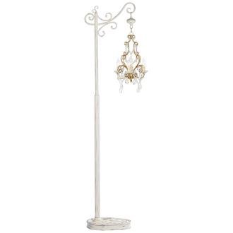Antique Gold with Clear Beads Floor Stand Chandelier