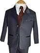 Childs Tuxedo - Black with Brown Satin Vest and Long Tie