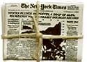 miniature newspaper pins-front pages (stock market)