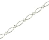 Ladies Oval Link Bracelet with Round Diamonds .25cttw