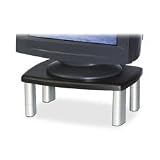 Adjustable Height Monitor Stand, 12 x 15 x 1-5 7/8, Black/Silver