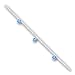 Sterling Silver 10 inch Polished Blue Crystals Beaded Figaro Anklet - 10 inch