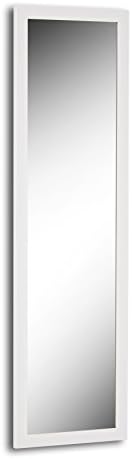 High Quality Over The Door Mirror -50 X 14 Full Length, Easy to Hang- White Finish