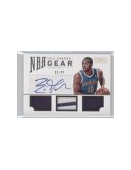 Trading Cards: Eric Gordon #23/49 (Basketball Card) 2012-13 Panini National Treasures NBA Gear Combos Triple Autograph [Autographed] #22