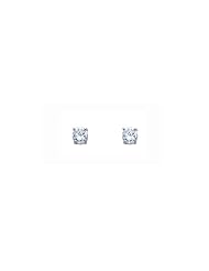 .925 Sterling Silver Rhodium Plated 2mm Round CZ Solitaire Basket Children Stud Earrings Baby and with Screw-back