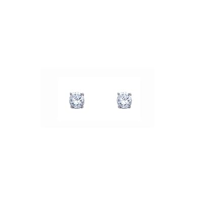 Cheap Girls Jewelry .925 Sterling Silver Rhodium Plated 2mm Round CZ Solitaire Basket Children Stud Earrings Baby and with Screw-back For Sale