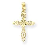 14k Cut-out Cross Pendant