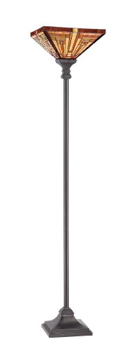 Quoizel TF885UVB Stephen 1 Light Tiffany Torchiere Lamp, Vintage Bronze Finish