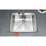 Houzer Bellus Series Topmount Single Bowl 9 Deep Kitchen Sink BCS 2522 21BpbfDIBfL. SL160 Houzer Bellus Series Topmount Single Bowl 9 Deep Kitchen Sink BCS 2522