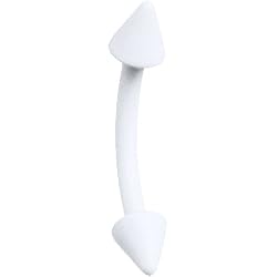 16 Gauge 5/16" White Spike Curved Barbell
